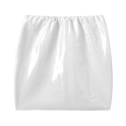 Glossy Patent Leather Miniskirt for Womens Solid Color Elastic Waistband Pencil Skirt Music Festival Costume Daily Wear Clubwear