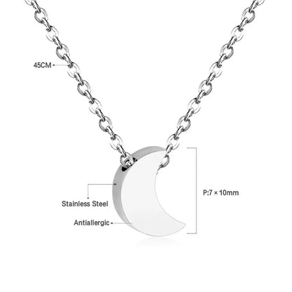 Heart Star Moon Pendant Necklaces Tiny Charms Stainless Steel Choker Women/Girls Y2K Sweater Boho Jewelry Collares