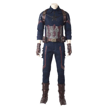 Movie Infinity War Superhero Captain Steve Rogers Cosplay Costume Men Outfit for Adult Men Halloween Uniforms Free Custom Made