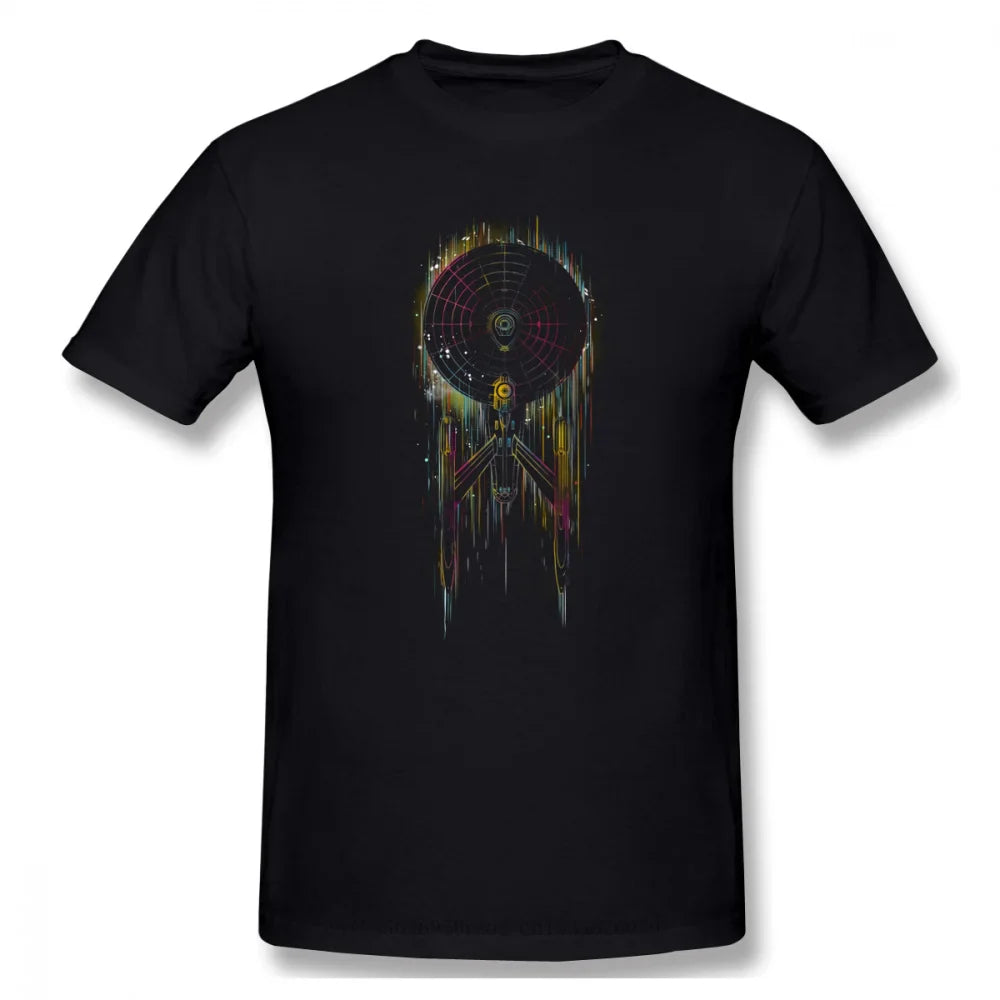 Men Clothing Stars Treke Science FictionTV Series Tops T-Shirt Neon Boldly Oversize Short Sleeve