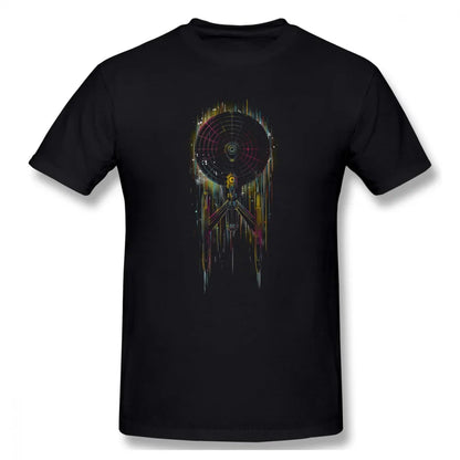 Men Clothing Stars Treke Science FictionTV Series Tops T-Shirt Neon Boldly Oversize Short Sleeve