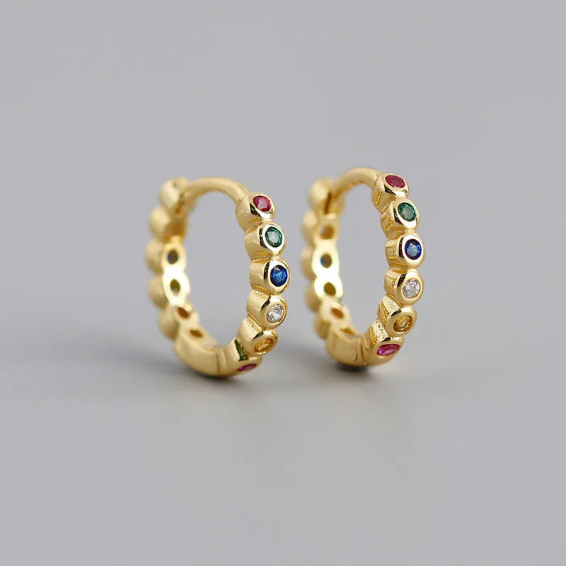 Real 100% 925 Sterling Silver Punk Hip-Hop Link Chain Gothic Studs Earrings for Fashion Women Jewelry Accessories 2022