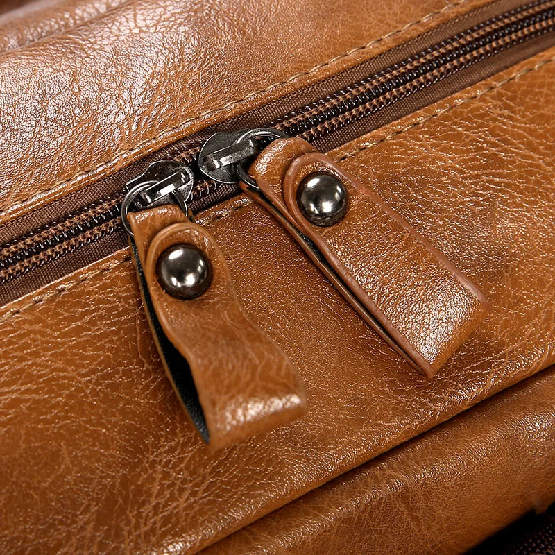 Men Backpack PU Leather Bagpack Large Laptop Backpacks Male Mochilas Casual Schoolbag For Teenagers Boys High Quality Rucksack
