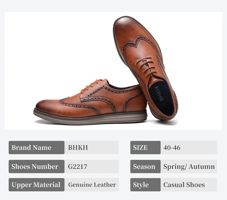 Sapatos Sociais Masculinos de Couro Genuíno Sapatos Casuais Confortáveis Masculinos Sapatos de Trabalho de Escritório Elegantes com Cadarço Masculinos