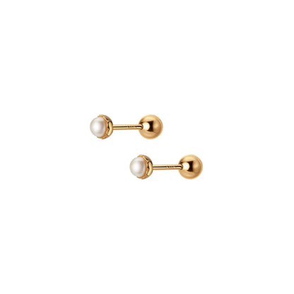 925 Sterling Silver Simple Sweet Shell Spiral Beads Small Stud Earrings for Women Fashion Korean Party Piercing Jewelry