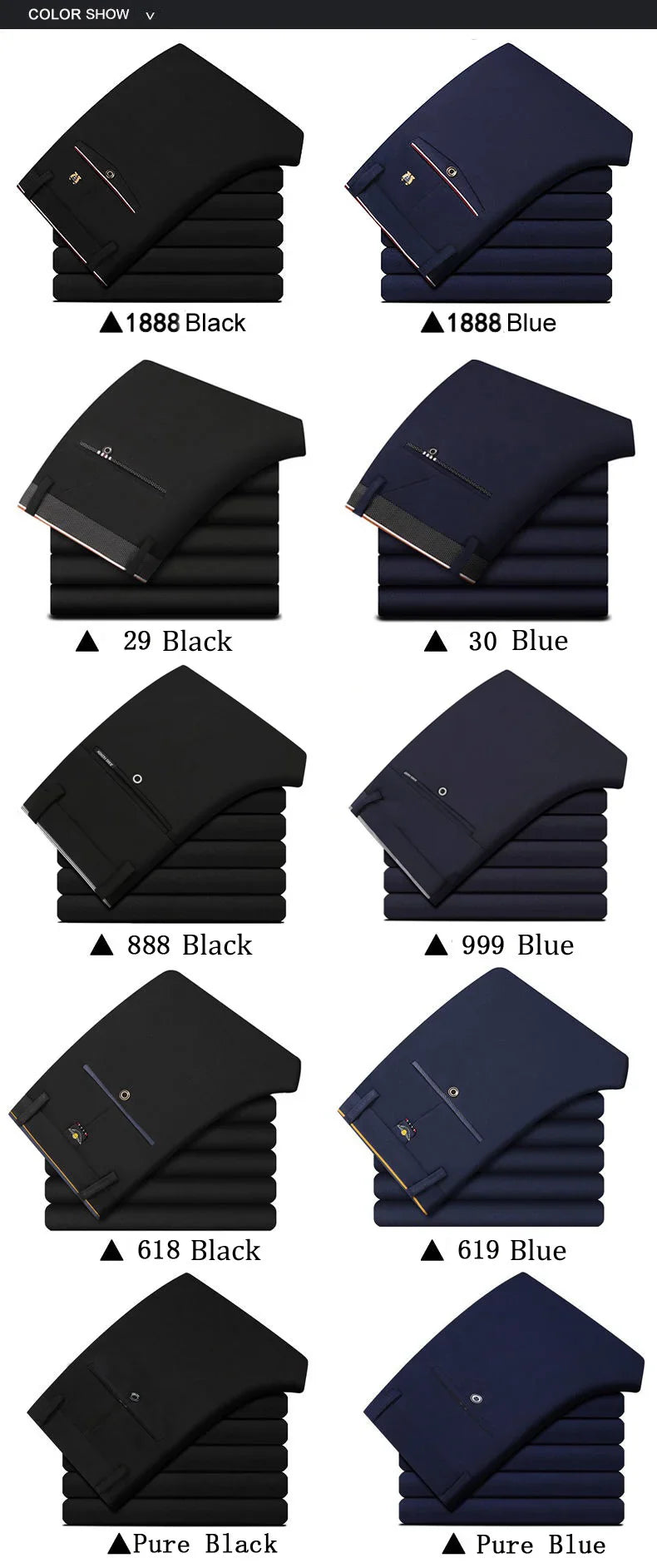 Suit Pants for Men Fashion Elegant Male Dress Pants Solid Color Straight Long Trousers Man Slim Fit Formal Trousers Black