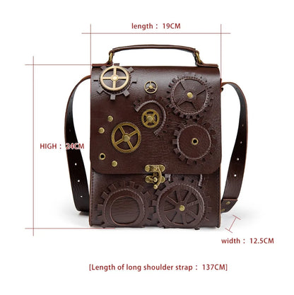 Steampunk Single Shoulder Bags Vintage Women Handbags Gothic Messenger Crossbody Bag Ladies Rivet Top-Handle Bags Pack