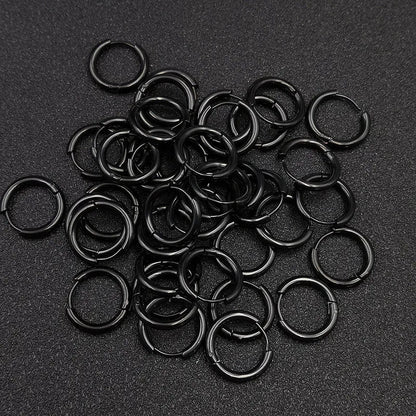 10pcs/lot Stainless Steel Hoop Earrings 2.5mm 2.0mm Thick for Men Women Blue Black Gold Colorful Round Circle Earring Wholesale
