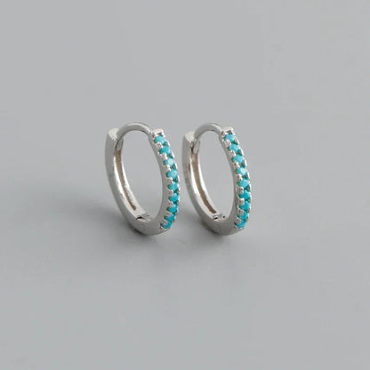New Arrival Fashion Korean Blue Zircon Spike Geometric Stud Earrings for Women Real 925 Sterling Silver Gothic Jewelry
