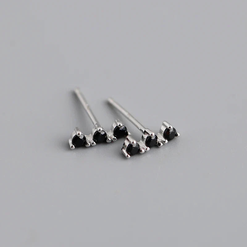 New Arrival Fashion Korean Blue Zircon Spike Geometric Stud Earrings for Women Real 925 Sterling Silver Gothic Jewelry