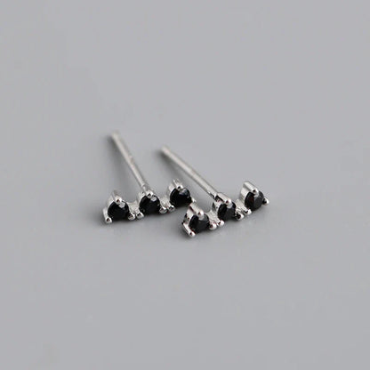 New Arrival Fashion Korean Blue Zircon Spike Geometric Stud Earrings for Women Real 925 Sterling Silver Gothic Jewelry