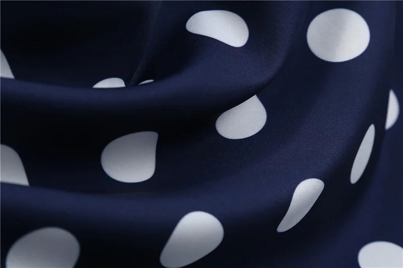Women Vintage Long Sleeve Polka Dot Dress Spring Autumn New Year Party Dresses 3XL Black Vestidos