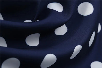 Women Vintage Long Sleeve Polka Dot Dress Spring Autumn New Year Party Dresses 3XL Black Vestidos