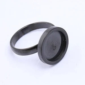 10pcs rose gold plated Fitting 12mm round cabochon ring blanks adjustable stainless steel base setting diy jewelry bezels