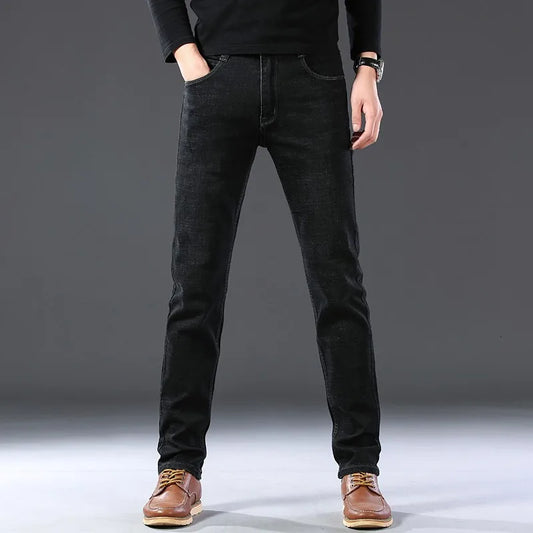 Brand  Casual Cotton Washed Clothing Jeans Masculino Jean Homme Pants Large Size Jeans Men Stretch Slim Denim Long