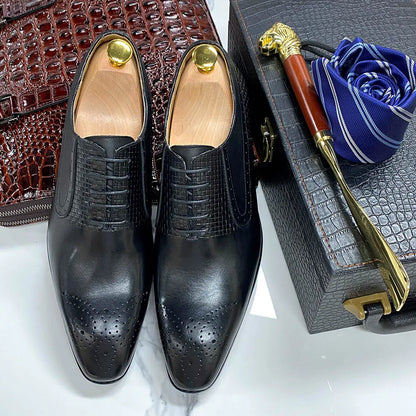 Size 6 To 13 Mens Oxford Dress Shoes Genuine Leather Handmade Green Lace-Up Brogue Classic Party Wedding Formal Shoes for Men