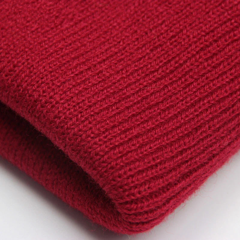 Unisex Beanie Autumn Winter Wool Blends Soft Warm Knitted Cap Men Women