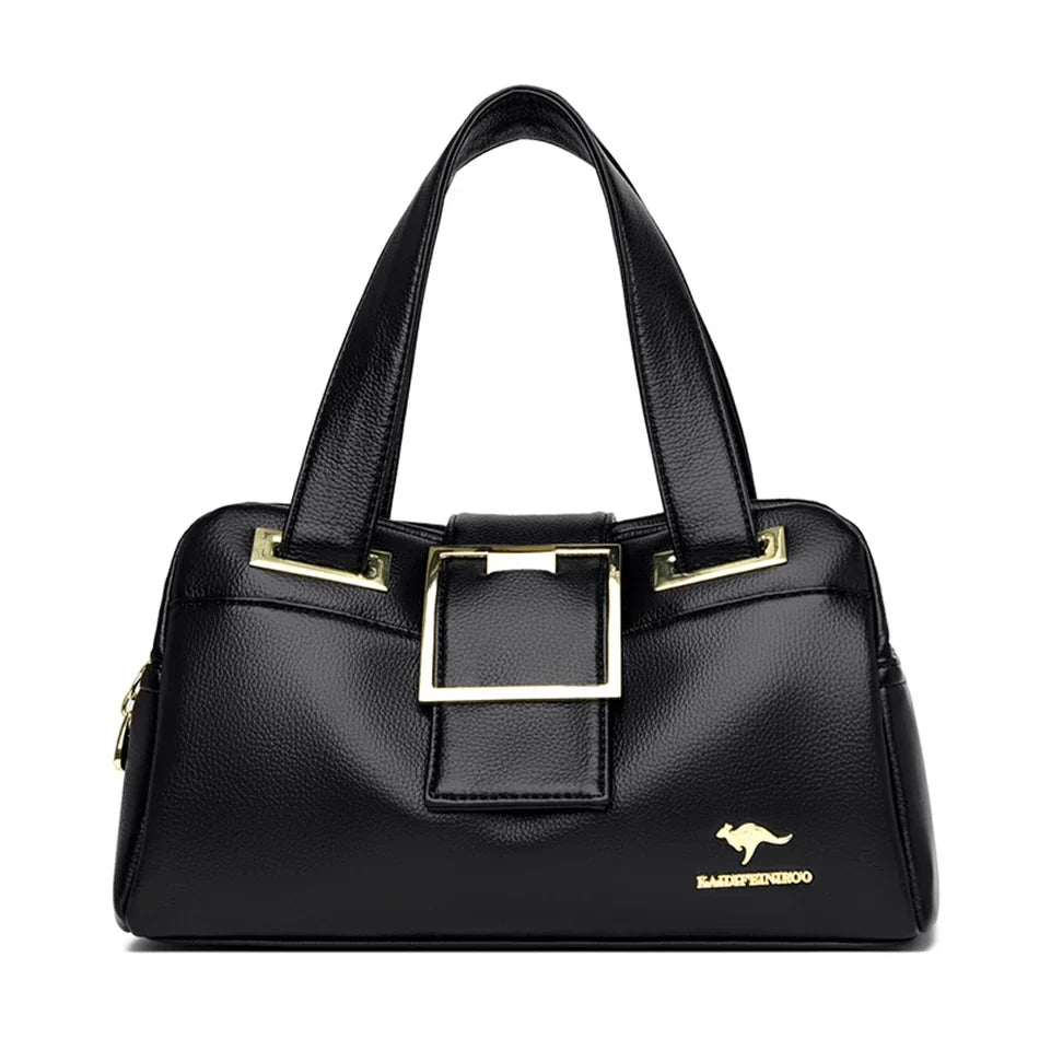 Women Multi-layers Top-handle Bag Quality Leather Handbags Purses Female Luxury Designer Large Capacity Boston Ladies Sac A Main