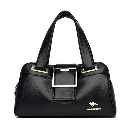 Women Multi-layers Top-handle Bag Quality Leather Handbags Purses Female Luxury Designer Large Capacity Boston Ladies Sac A Main