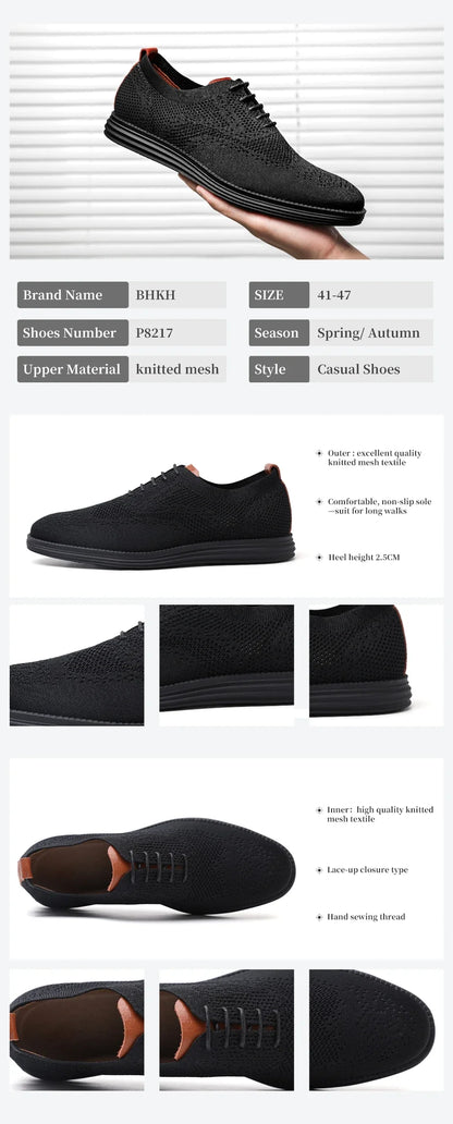Male Sneakers Summer Knitted Mesh Casual Shoes Lightweight Casual Shoes Breathable Walking Footwear Shoes For Men
