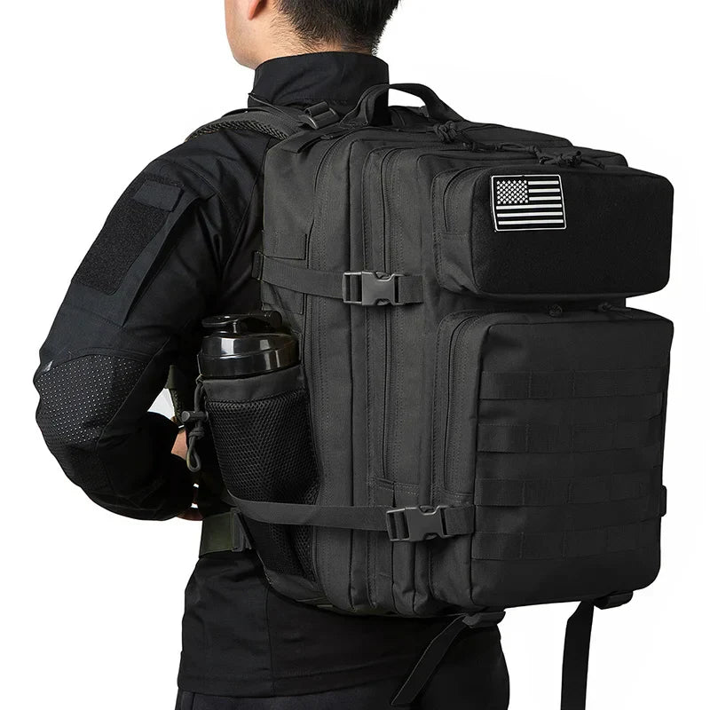 45L Tactical Backpack survival Bag Hunting MOLLE Backpack GYM For Men EDC Outdoor Hiking Rucksack Witch Bottle Holder