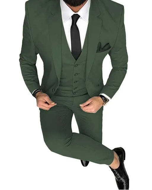Ternos Masculinos de Baile Smoking Slim Fit 3 Peças Ternos de Casamento para Noivos