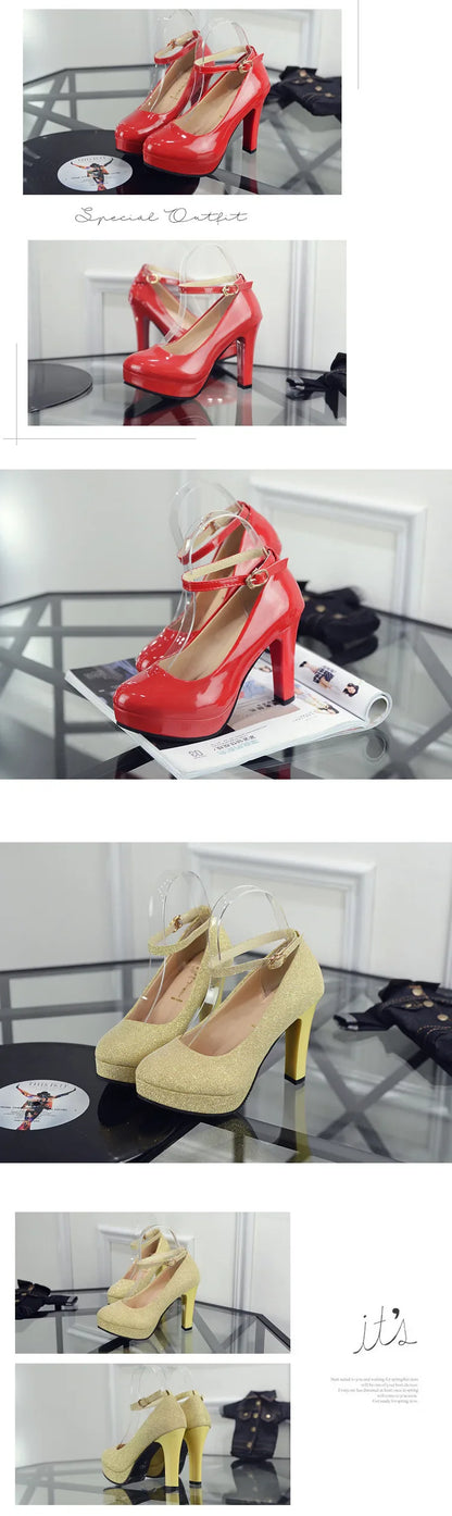 Shoes Women Black Pumps  Spring Casual Shoes Female High Heels White/red Weding Shoes 34 40 Plus Size Pumps