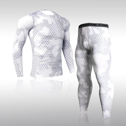 Quick Dry Camouflage Men's Running Sets Compression Sports Suits Skinny Tights Clothes Gym Rashguard Fitness Sportswear Men 2021
