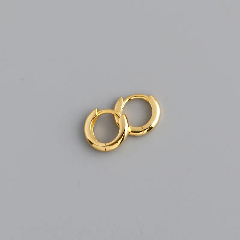 Real 925 Sterling Silver Minimalist Bohemian Round Ear Buckle for Women Punk Unisex Rock Hoop Earring Jewelry Accessories
