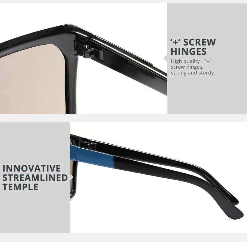 Flynn Style Sunglasses Men Plus Shape Outdoor Anti-reflective Sun Glasses Women with Peanut Box