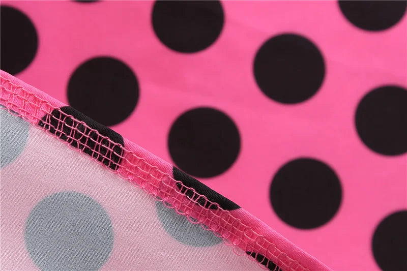 Women Vintage Long Sleeve Polka Dot Dress Spring Autumn New Year Party Dresses 3XL Black Vestidos