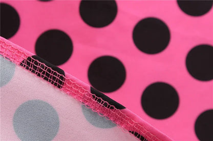 Women Vintage Long Sleeve Polka Dot Dress Spring Autumn New Year Party Dresses 3XL Black Vestidos