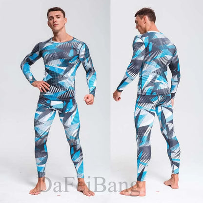 Quick Dry Camouflage Men's Running Sets Compression Sports Suits Skinny Tights Clothes Gym Rashguard Fitness Sportswear Men 2021