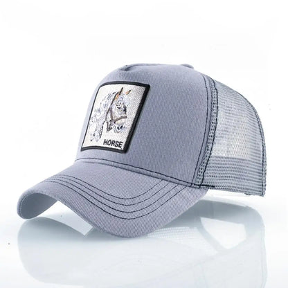 Fashion Animals Embroidery Baseball Caps Men Women Snapback Hip Hop Hat Summer Breathable Mesh Sun Gorras Unisex Streetwear Bone