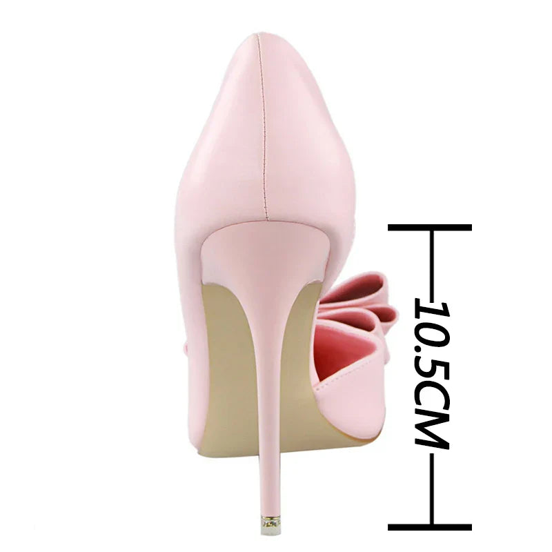 Shoes Bow-knot Woman Pumps Stiletto 10.5 Cm Women Basic Pump Pointed Toe Classic Pumps Sexy High Heels Women Shoes 2026