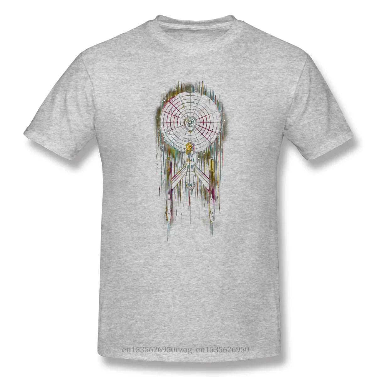 Men Clothing Stars Treke Science FictionTV Series Tops T-Shirt Neon Boldly Oversize Short Sleeve