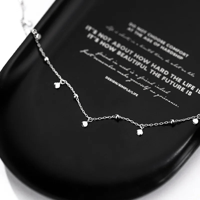 Delicate Jewelry Round Bead Discs Choker Necklace for Women Party Clavicle Chain Necklace Gifts Wholesale S-N695