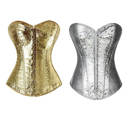 Faux Leather Corset Sexy Clubwear Bustier Hot Lingerie  Zipper Costume Lace up  Waist Cincher Top Plus Size