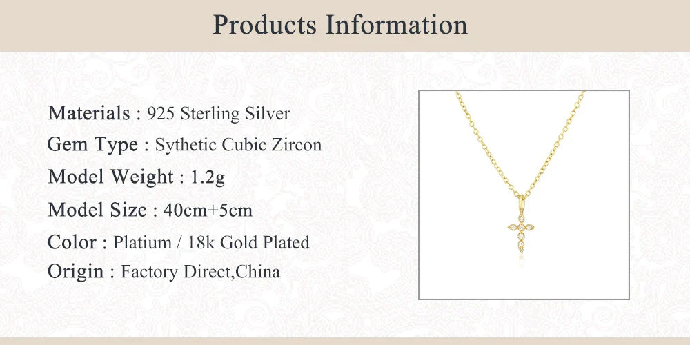 925 Sterling Silver Necklaces Charms for Women Crystal Cross Clavicle Collar Chain Simple Choker Necklace Accessories Gift