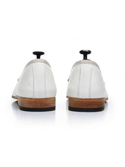 Spring Men Office Work Formal Shoes Slip On Loafers White Moccasin Gommino Wedding Vintage Tassels Genuine Leather Dress Shoes