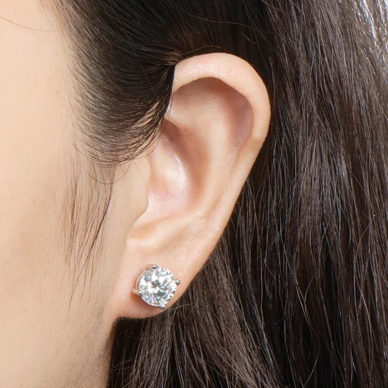3mm/4mm/5mm/6.5mm/8mm/9mm/10mm/11mm Certified D VVS1 Moissanite Stud Earrings 925 Silver Earrings For Women Men Jewelry