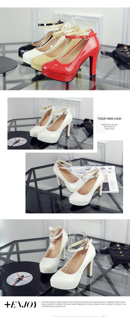 Shoes Women Black Pumps  Spring Casual Shoes Female High Heels White/red Weding Shoes 34 40 Plus Size Pumps