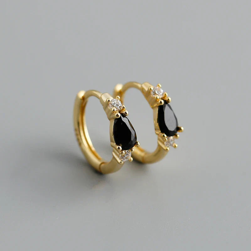New Arrival Fashion Korean Blue Zircon Spike Geometric Stud Earrings for Women Real 925 Sterling Silver Gothic Jewelry