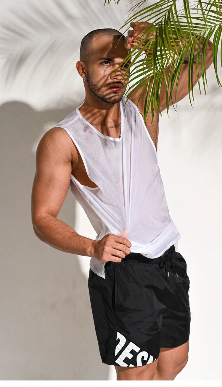 Thin Board Shorts Mens Swimming Shorts Swimwear Beach Surf Boardshort Men Swim Trunk Bath Suit Sport Running Short Liner In