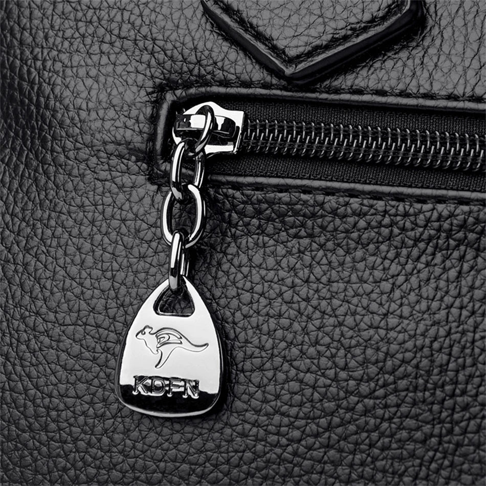 Multi-pocket Handbag Purses Genuine Cowhide Leather Shoulder Bag Luxury Designer Crossbody Messenger Sac Elegant Tote for Women