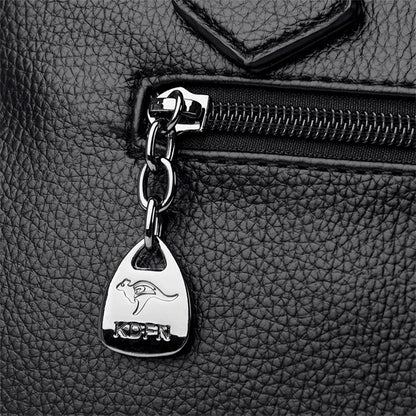 Multi-pocket Handbag Purses Genuine Cowhide Leather Shoulder Bag Luxury Designer Crossbody Messenger Sac Elegant Tote for Women