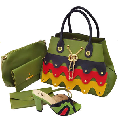 Black Color Comfortable Heels Italian Lady Shoes with Matching Bag for African Women Shoes and Bag Set