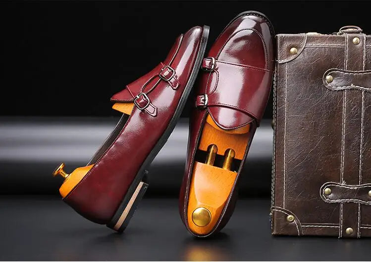 Men's Cusual Leather Shoes Wedding Party Shoes Fashion Men Slip-on Buckle Shoe Mens Loafers Moccasins Driving Flats