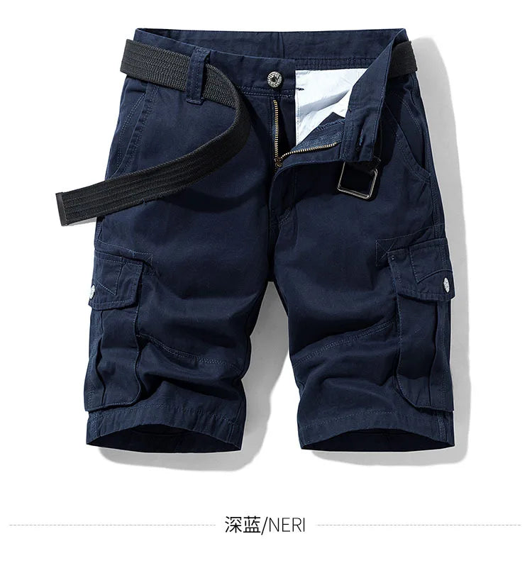 Men's Baggy Multi Pocket Military Cargo Shorts Mens Cotton Khaki Mens Tactical Shorts