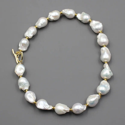 GG Natural Freshwater Cultured White Keshi Baroque Pearl Necklace Bracelet Earrings Sets For Women Lady Fashion